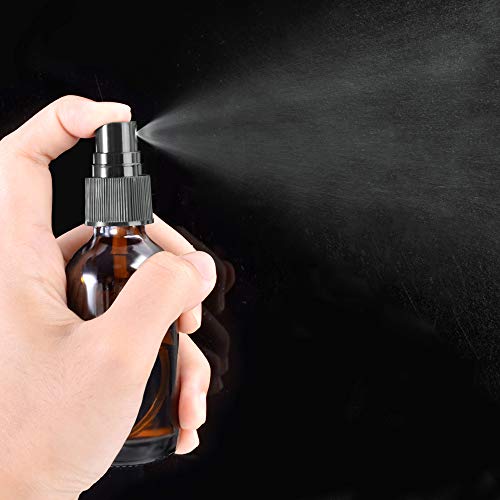 image for STARSIDE 12 Pack 2oz 60 ml Amber Glass Spray Bottles with Fine Mist Sp