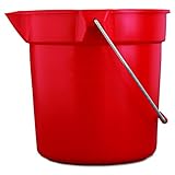 Rubbermaid Commercial 10 Qt Brute Heavy-Duty, Corrosive-Resistant, Round Bucket, Red (Fg296300Red)