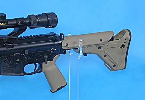 Easels by Amron Rifle, Long Gun Wide Top Display Stand, for Displays and Shows, Clear Acrylic, Sold AS Single Units for Mixing Sizes. (Usually Pick 2) (6 inch)