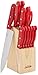 Sunbeam Westmont 13 Piece Cutlery Set Stainless Steel, Red Handles