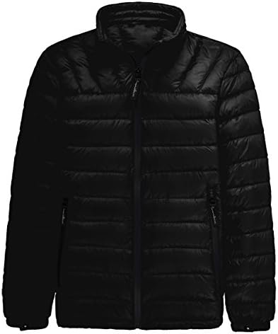 FADTOP Men's Packable Ultra Light Weight Stand Collar Down Puffer Jaket Coat