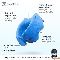 TRAVELREST Nest Memory Foam Travel Pillow/Neck