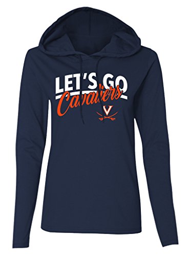 NCAA Virginia Cavaliers Women's Long Sleeve Hooded T-Shirt, Navy, X-Large