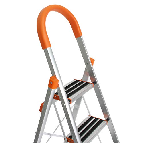 SogesHome Ladder Aluminum Ladder Step Ladder Folding Ladder Lightweight Multi Purpose Portable Home Ladder 4 Step,JF-004-SH