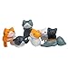 Adarl 6pcs Lucky Cat Jungle Animal Decal Art Home Decor Landscape Ornament