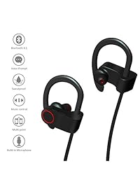 Inalámbrica Bluetooth auriculares over ear Auriculares sudor con micrófono para llamadas de teléfono   La mejor Auriculares para Correr Ejercicio Deporte Gimnasio en el iPhone 6 6S Plus 5 C 5S Android Samsung Galaxy S6 S5