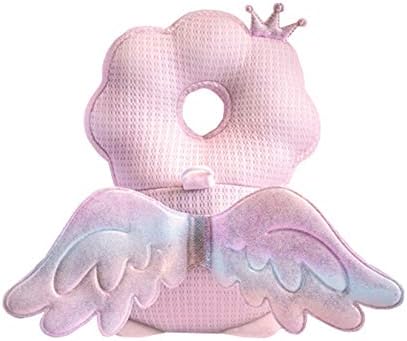 Blingbling 天使の羽 赤ちゃんのごっつん防止リュック 通気テンセル素材 ベビー ヘッドガード クッション キッズ 頭を保護 転倒防止 怪我防止 肩紐調節可 5ヶ月 18ヶ月適用 プレゼント ギフト ピンク