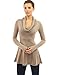 PattyBoutik Women's Cowl Neck A-Line Tunic Sweater