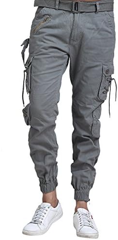 EditLook Men's Slim Fit Dark Grey Cargo