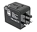 CRAZY AL'S CA613(2.1A) Worldwide Universal International Travel Adapter, with 2 USB Charging Ports & Universal AC Socket,suitable for Apple, Samsung, Sony, Blackberry, HTC,etc. Black
