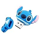 16GB DataTraveler USB 2.0 High Speed Soft Silicon Novelty Cute Cartoon Stitch Shaped Flash Memory Stick Pen Drive - Blue