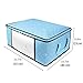 senbowe Large Foldable Clothes Storage Bags, [4 Pack] Collapsible Storage Bag Organizers, Large Clear Window, Handles, Zippers,for Clothes, Blankets, Closets, Dorm, Bedrooms - (21.7 x 15.7 x 9.8”)