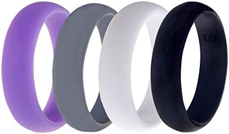 Womens Silicone Wedding Ring Band by HonorGear - Ring Pack Premium Wedding Bands Engagement Active Athletes Comfortable Fit Non-toxic Antibacterial