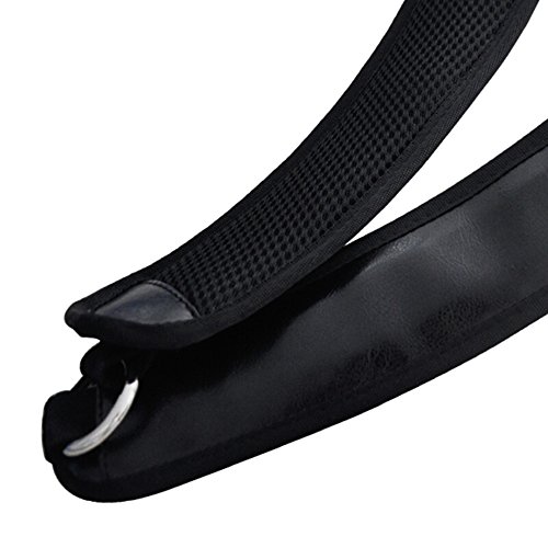 EaseIcon Elegant Soft-Padded Sax Single Shoulder Leather Strap Sling [Extra Comfortable Design] Adjustable Hook Harness Belt - Ideal for Tenor and Alto Saxophone (Black) - Thumbnail 3