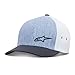 ALPINESTARS Men's Curved Bill Structured Crown Flex Back Lyered Sonic Weld Logo Flexfit Hat, Molded Blue Heather, L/XL