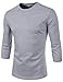 NEARKIN Unisex 3/4 Sleeve Front Pocket Roundneck Soft Casual Tshirts
