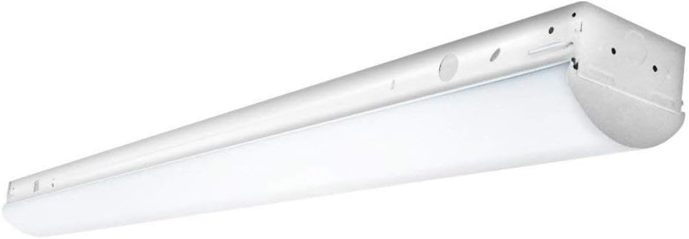 LED 40 Watt 4' Linear Wrap - Strip Fixture 5000K (Daylight), Garage Shop Light, Flush Ceiling Mount Commercial Lighting Fluorescent Replacement
