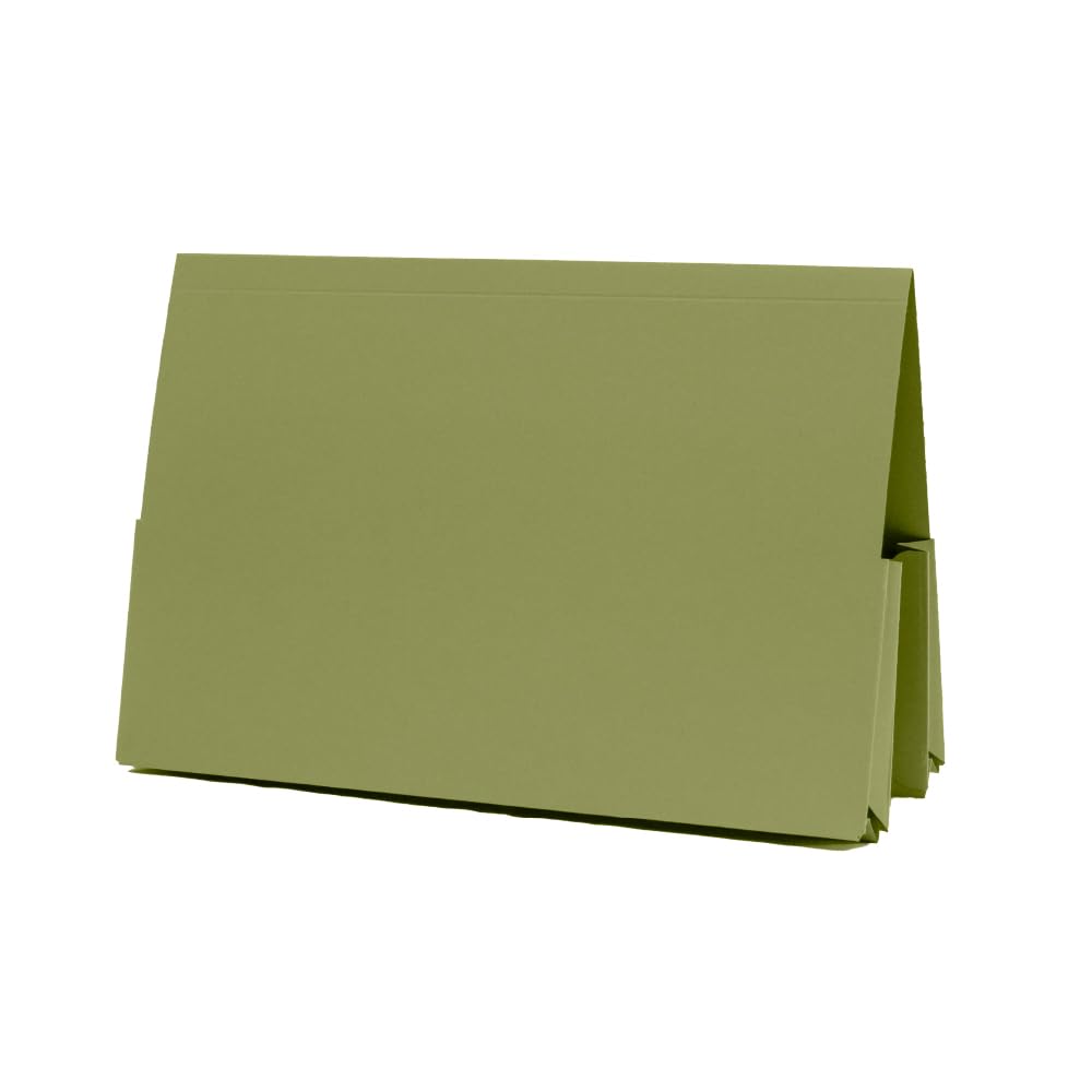 Exacompta - Ref 214-GRNZ - Guildhall - Double Pocket Legal Wallet, 250 x 355mm, 315gsm Premium Heavyweight Manilla, Holds A4 & Foolscap Documents - Green, Pack of 25