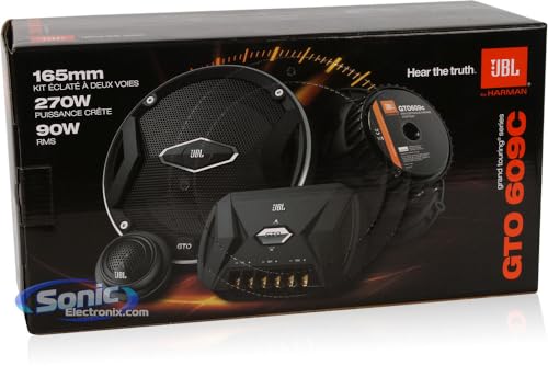 JBL GTO609C 270 Watts 6-1/2/'' Premium Car Audio Component Stereo Speaker System with Patented Plus One Woofer-Cone Technology Plus Alphasonik 6-1/2/'' Component Speaker GTO609C+ALPHA