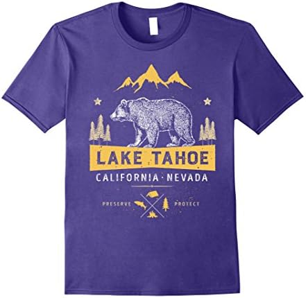 Mens Lake Tahoe T Shirt California Nevada Vintage Bear Men Women Medium Purple