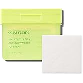Papa Recipe Real Centella Cica Toner Pads (80 Sheets) – Soothing Cooling Pads with Panthenol for Hydration & Redness Care – Korean Skincare