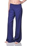 Beachcoco Women's Fold Over Comfortable Wide Linen Pants