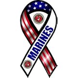 2-in-1 Red, White, and Blue Marines Ribbon Magnet