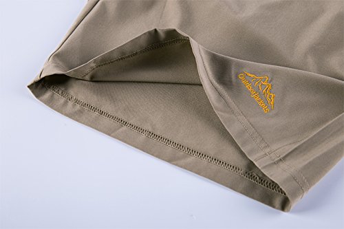 JINSHI Men\'s Outdoor Quick Dry Lightweight Sports Hiking Shorts Zipper Pockets (Khaki,M)