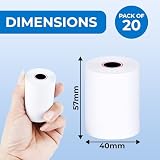 Double Dragon 20 Rolls 57x40mm Thermal Receipt Paper Till Rolls 57mm view 2