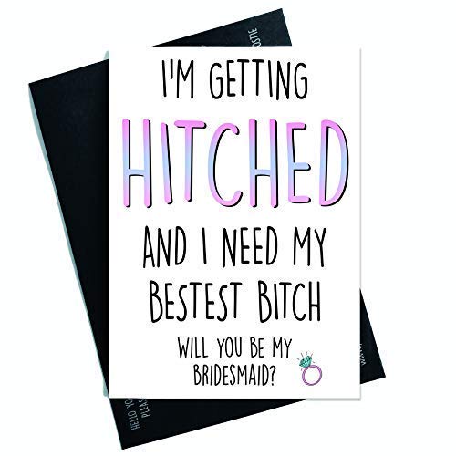 Will You Be My Bridesmaid Card Funny Will You Be My Bridesmaid Card Bridesmaid Card Alternative Quirky Bestest Bitch Bridesmaid Card PC290