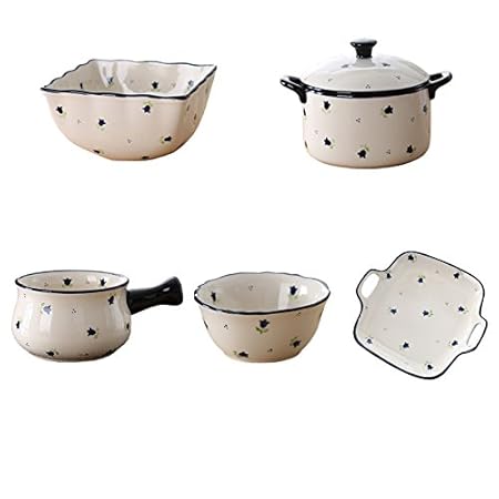 Eoco Platos de comedor-Plato vibrante de flores de porcelana Plato ...