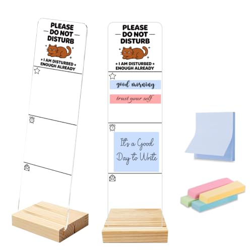 Sticky Note Holder, Monitor Memo Board, Cute Sticky Note Board for Desk, Includes 200 Notes, Desk Organizer, Funny Cat “Please Do Not Disturb” at Amazon