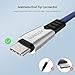 SUNGUY Flat Tangle Free USB Type C Charging & Data Sync Cable Fabric Braided Cord Compatible for Samsung Galaxy S9 Plus Note 8 Tab,Alcatel Idol 5,OnePlus 6 5T,Razer Phone and More (6ft*3)