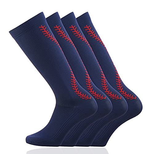 Youper Softball Socks w/ Stitches for Youth Girls & Adult Women (2