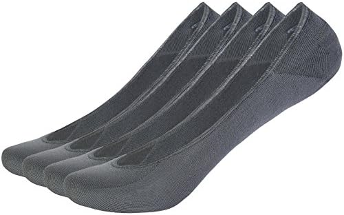 Colrovie Women's Comfort No Show Socks Loafers Non Slip Boat Liners Invisible Sock Pack of 4 Color Dark Grey Size M