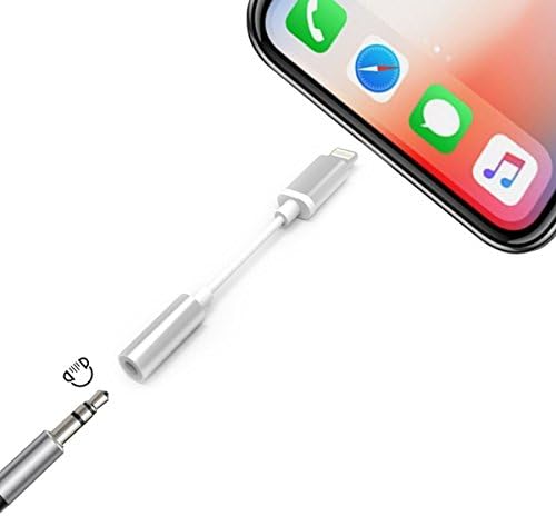 Headphone Adapter for iPhone X 8/8 Plus 7, Akloh Lightning to 3.5mm Female AUX Audio Earphonen Connector Splitter Compatible with all iOS versions also with 10.3 or later (silver)