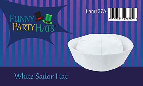 Yacht Hat - White Sailor Hats - Sailor Costume Hat by Funny Party Hats
