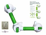 LivingPro Swivel Suction Cup Wall Grab Bar for Bath & Shower Safety, Quick & Easy Installation NO TOOLS Needed