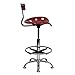 Flash Furniture Bradley Vibrant Wine Red and Chrome Drafting Stool with Tractor Seat
