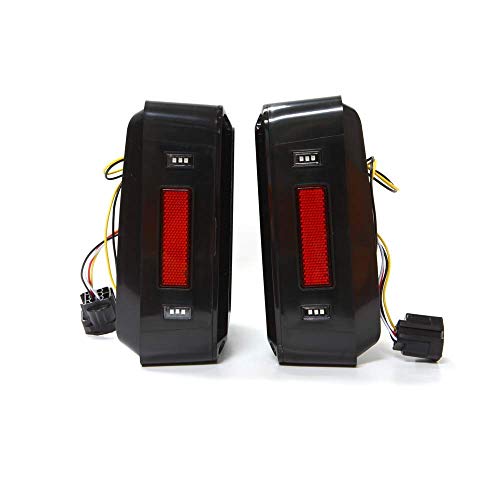 GOHAWKTEQ Smoked LED Tail Brake Lights Lamps for 2007-2017 Jeep Wrangler Brake Reverse Light Rear Back Up Lights G001JP