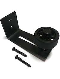 Wall Mount Floor Guide Stay Roller for Sliding Barn Door Hardware Wall Mounted Stay Barn Door Roller Guide Powder Coated Bottom Floor Guides For wood Doors W/Adjustable Wheel