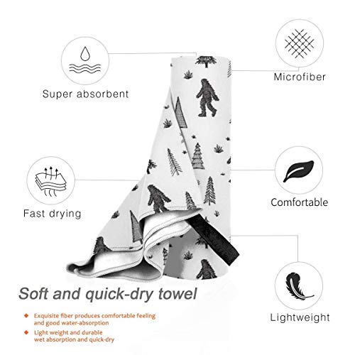RGFDF-Beach-Towel-Microfiber-Quick-Drying-Bath-Towel-Handy-Jungle-Tree-Snowman-Thin-Beach-Towel-Suitable-for-Swimming-Travel-Yoga-Camping-40x80cm