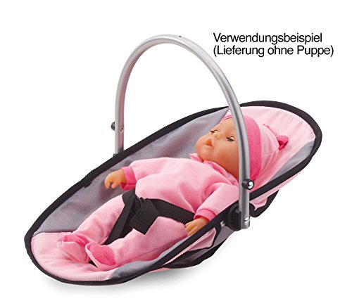 Bayer Design - 63608AB, Puppenzubehör, Puppenhochstuhl, Puppentrage, Puppenwiege, mit Tasche, grau, rosa – Bild 7