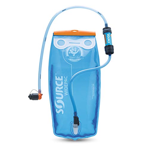 SOURCE Outdoor 2L Widepac Bladder for Hydration Packs - Including Inline Sawyer Mini Water Filter - High-Flow Helix Bite Valve - Zero Taste and Virtually Self-Cleaning - 70oz, Transparent Blue (2530220202) - Thumbnail 6