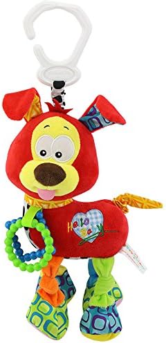 Plush Stroller Toys, Godr Baby Soft Puppy Animal Rattles Hand-bell Rattles -Infant Developmental Interactive Toys for Crib and High Chair