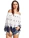 Floerns Women's Long Sleeve Off Shoulder Boho Blouse Top Navy M