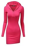ACEVOG Womens Long Sleeve V Neck Pullover Sweatshirt Casual Tunic Hoodie Dress