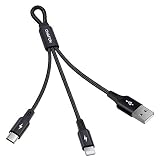 CHAFON Compatible for 2 in 1 Micro USB Cable Multi USB Charging Cable Nylon Braided(6.3inch) CF-A10021