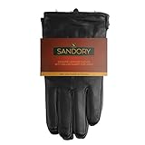 Sandory Men's Luxurious Genuine Leather with Rabbit-Fur Lined Gloves
