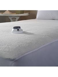 Soft Heat Micro-Plush Top Low-Voltage Electric Heated California King Mattress Pad, White